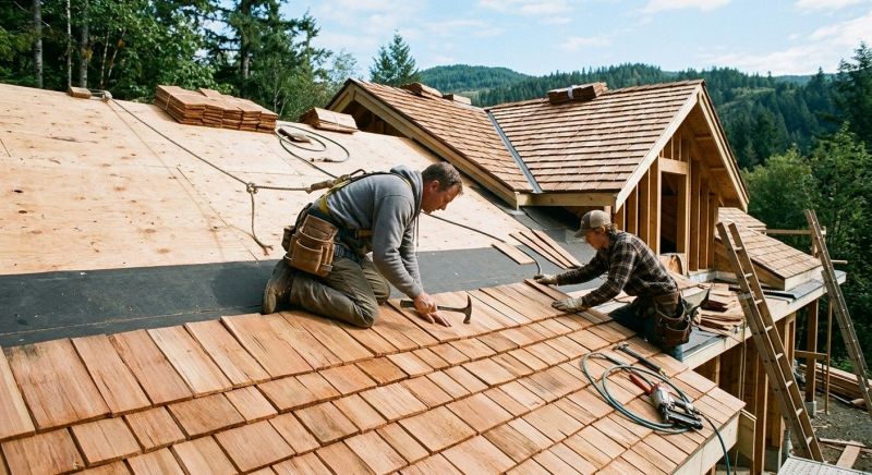 Cedar Shake Roof Construction in New Canaan, CT