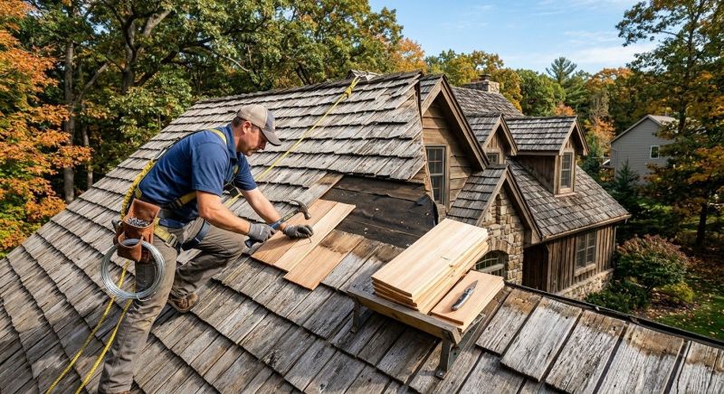 Cedar Shake Roof Repair in Carmel, NY
