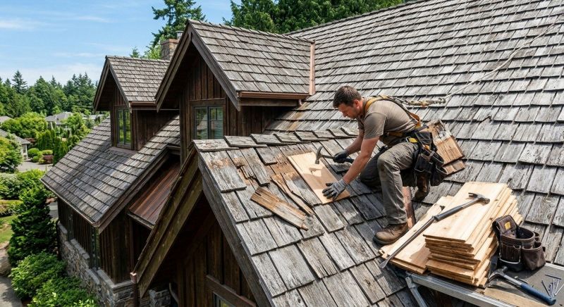 Cedar Shake Roof Repair in Monroe, CT