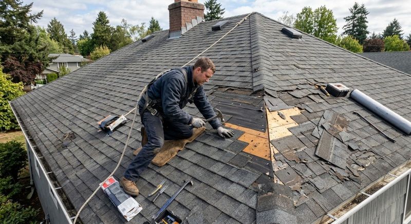 Damaged Roof Repair in Sandy Hook, CT