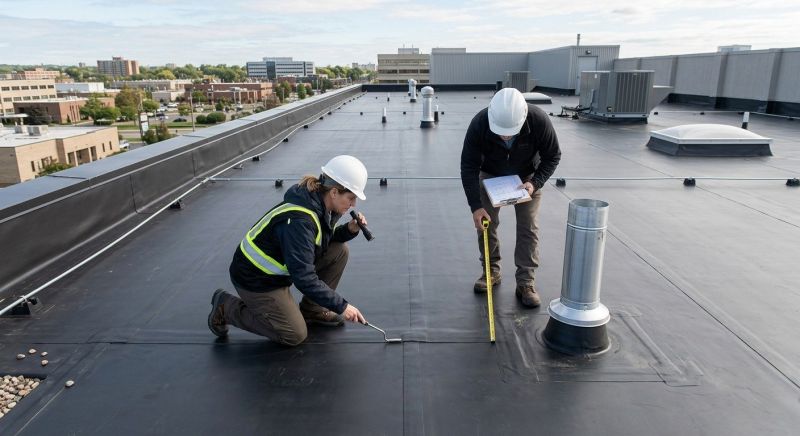 Flat Roof Inspection in New Canaan, CT