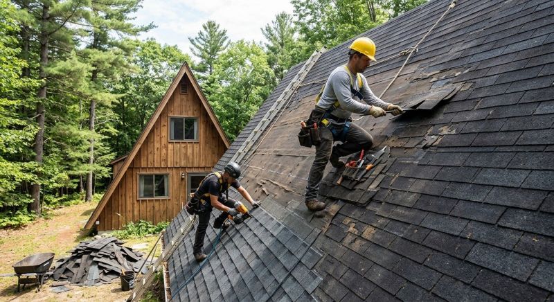 Hip Roof Shingle Repair in New Canaan, CT