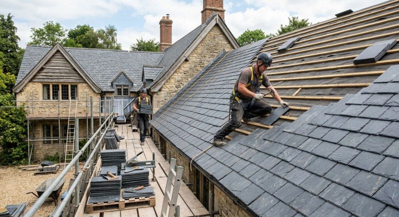 Slate Roof Construction in Irvington, NY