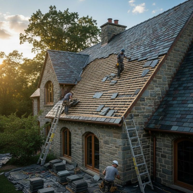 Slate Roof Replacement in Huntington, NY