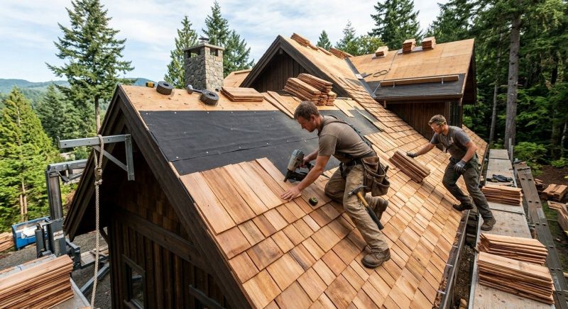 Wood Roofing Installation in Easton, CT